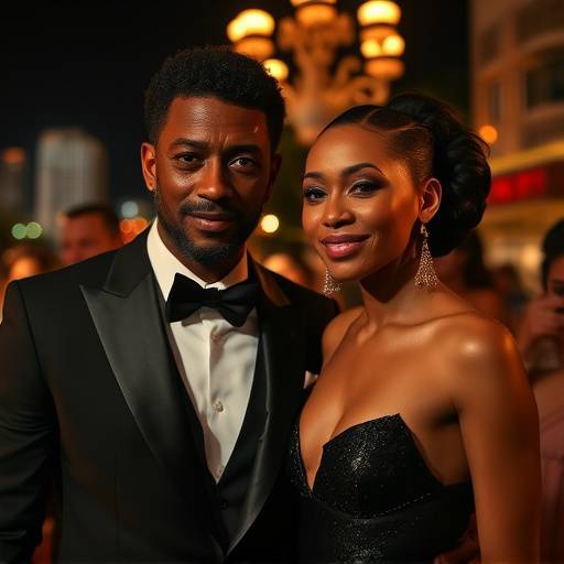 Vincent Cassel et Tina Kunakey lors d'une soirée à Rio de Janeiro.